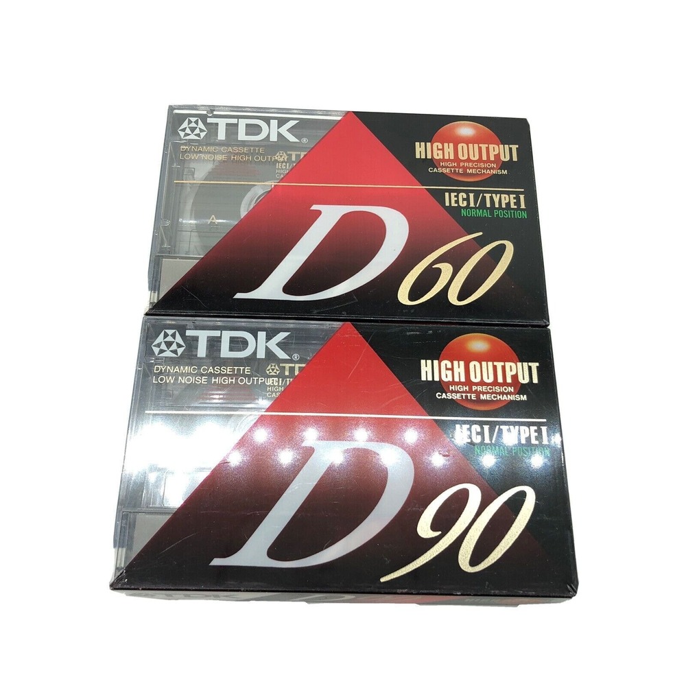 TDK D90 Blank Audio Cassette Tapes High Output ICEI/Type I Set Of 2 NEW Sealed